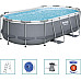Басейн каркасний овальний Bestway 56620 Power Steel 427 x 250 см - графітовий