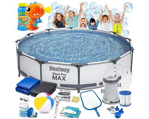 Басейн каркасний 16в1 Bestway 56416 366 x 76 см + машина для створення бульбашок Басейн каркасний 16в1 Bestway 56416 366 x 76 см + машина для створення бульбашок