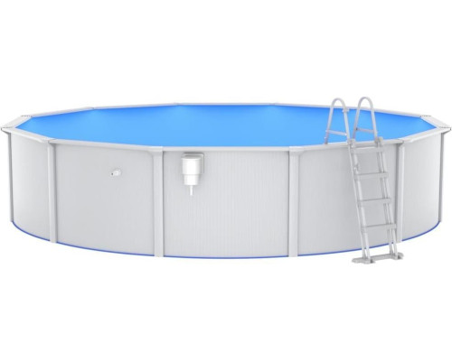 Басейн каркасний vidaXL 550 x 120 см, білий + драбина Басейн каркасний vidaXL 550 x 120 см, білий + драбина