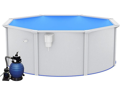 Басейн каркасний vidaXL 360 x 120 см, білий + насос з пісочним фільтром