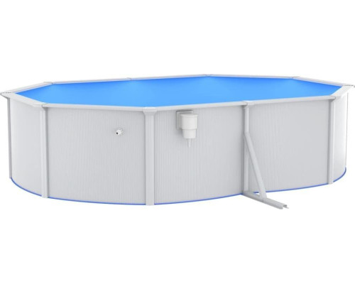 Басейн каркасний овальний vidaXL 490 x 360 x 120 см, білий + насос з пісочним фільтром + драбина Басейн каркасний овальний vidaXL 490 x 360 x 120 см, білий + насос з пісочним фільтром + драбина