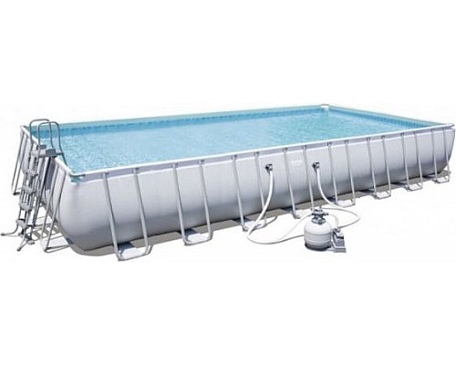 Басейн каркасний прямокутний Bestway Rack Pool POWERSteel 956 x 488 x 132 см з пісочним фільтром - білий Басейн каркасний прямокутний Bestway Rack Pool POWERSteel 956 x 488 x 132 см з пісочним фільтром - білий