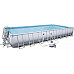 Басейн каркасний прямокутний Bestway Rack Pool POWERSteel 956 x 488 x 132 см з пісочним фільтром - білий