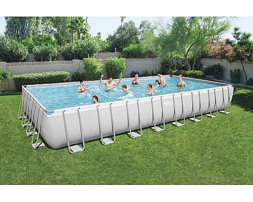Басейн каркасний прямокутний Bestway Rack Pool POWERSteel 956 x 488 x 132 см з пісочним фільтром - білий Басейн каркасний прямокутний Bestway Rack Pool POWERSteel 956 x 488 x 132 см з пісочним фільтром - білий
