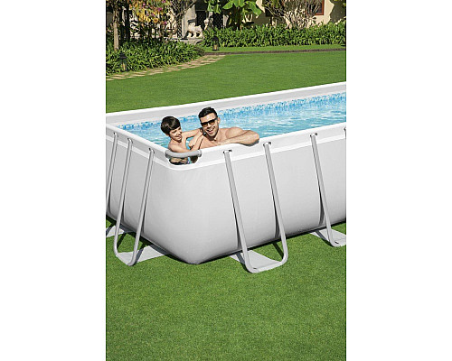 Басейн каркасний прямокутний Bestway Rack Pool POWERSteel 956 x 488 x 132 см з пісочним фільтром - білий Басейн каркасний прямокутний Bestway Rack Pool POWERSteel 956 x 488 x 132 см з пісочним фільтром - білий