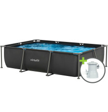Басейн каркасний прямокутний VIRTUFIT з фільтрувальним насосом 300 x 210 х 66 см , темно-сірий