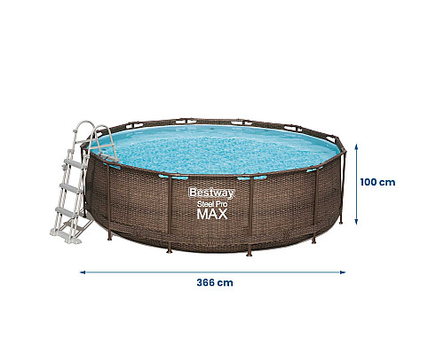 Басейн каркасний 10в1 Bestway 56709 Steel Pro Max 366 см