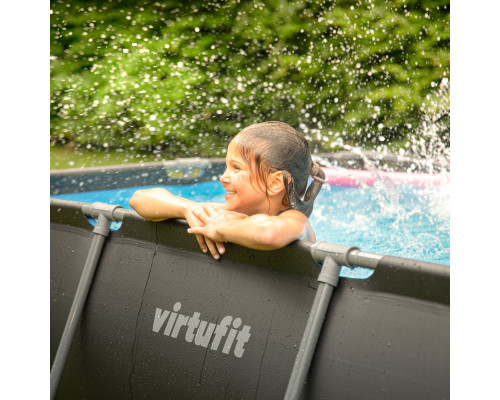Басейн каркасний прямокутний VIRTUFIT з фільтрувальним насосом 260 x 180 х 66 см, темно-сірий