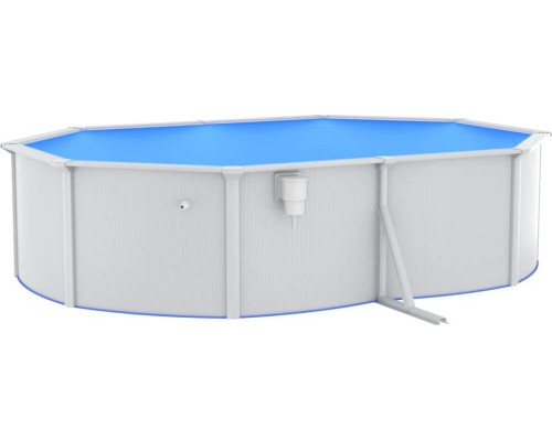 Басейн каркасний овальний vidaXL 490 x 360 x 120 см, білий + насос з пісочним фільтром Басейн каркасний овальний vidaXL 490 x 360 x 120 см, білий + насос з пісочним фільтром