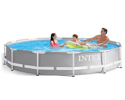Басейн каркасний 9в1 INTEX 26712, 366 x 76 см, сірий