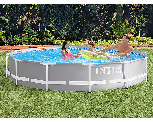 Басейн каркасний 9в1 INTEX 26712, 366 x 76 см, сірий