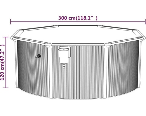 Басейн каркасний vidaXL 300 x 120 см, білий + насос з пісочним фільтром + драбина Басейн каркасний vidaXL 300 x 120 см, білий + насос з пісочним фільтром + драбина