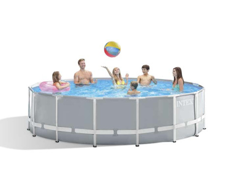 Каркасний басейн Prism Frame Pool Intex 26710 366 x 76 см  - сірий