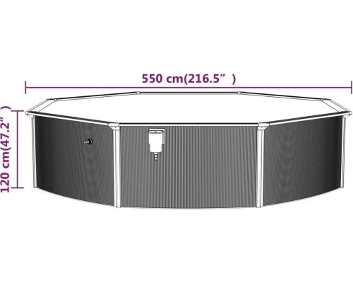 Басейн каркасний vidaXL 550 x 120 см, білий Басейн каркасний vidaXL 550 x 120 см, білий