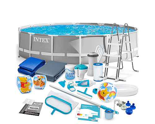 Басейн каркасний 21в1 INTEX 26720, 427 х 107 см, сірий