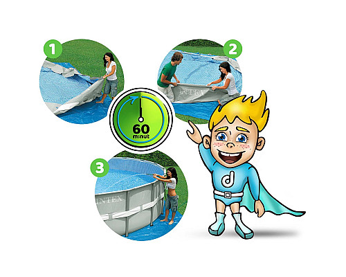 Басейн каркасний 21в1 INTEX 26720, 427 х 107 см, сірий