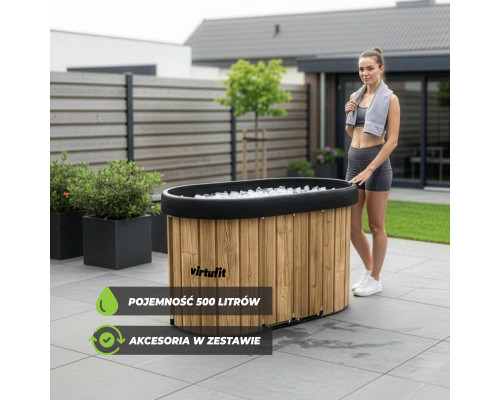Ванна крижана VIRTUFIT Oval, 120 x 70 см 500 л, дерево