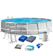 Басейн каркасний 12в1 INTEX 26724, 457 x 107 см, сірий
