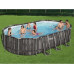 Басейн каркасний овальний Bestway Power Steel Frame 610 x 366 x 122 см - темно-коричневий