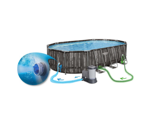 Басейн каркасний овальний Bestway Power Steel Frame 610 x 366 x 122 см - темно-коричневий Басейн каркасний овальний Bestway Power Steel Frame 610 x 366 x 122 см - темно-коричневий