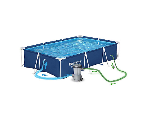 Басейн каркасний прямокутний 16в1 Bestway 56404N, 300 x 201 x 66 см Басейн каркасний прямокутний 16в1 Bestway 56404N, 300 x 201 x 66 см