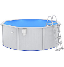 Басейн каркасний vidaXL 360 x 120 см, білий + драбина