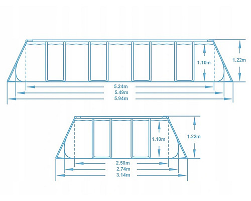 Басейн каркасний 12в1 Bestway 56716N 549 х 274 х 122 см