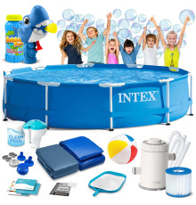 Басейн каркасний 15в1 INTEX 28202, 305 х 76 см + машина для створення бульбашок