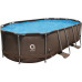 Басейн каркасний овальний Avenli Super Rattan 427 x 275 x 100 см, коричневий