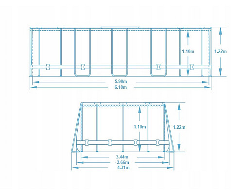 Басейн каркасний 18в1 Bestway 5611R, 610 × 366 × 122 см
