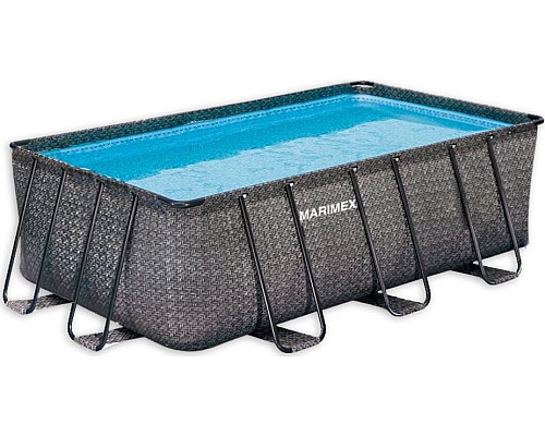 Басейн каркасний прямокутний Marimex Florida Ratan 400 x 210 х 122 см, графітовий