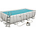 Басейн каркасний прямокутний Bestway Power Steel 549x274 см (56466)  - світло-сірий