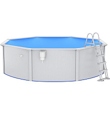Басейн каркасний vidaXL 460 x 120 см, білий + драбина