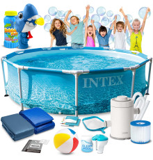 Басейн каркасний 16в1 INTEX 28208, 305 x 76 см + машина для створення бульбашок