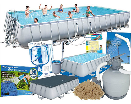 Басейн каркасний прямокутний 16в1 Bestway 56623, 956 х 488 см