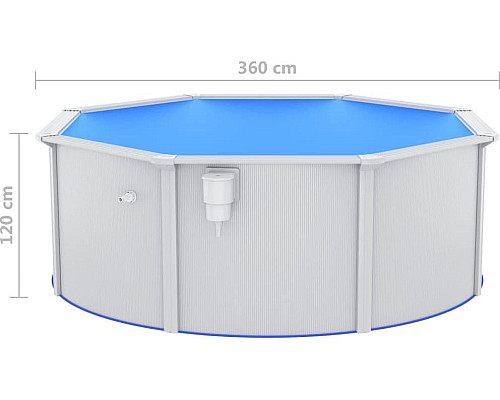 Басейн каркасний vidaXL 360 x 120 см, білий