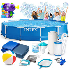 Басейн каркасний 16в1 INTEX 28212, 366 x 76 см + машина для створення бульбашок