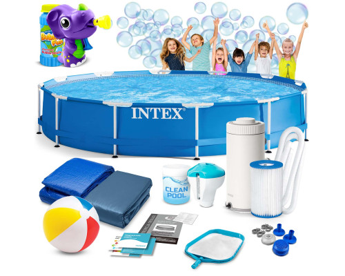 Басейн каркасний 16в1 INTEX 28212, 366 x 76 см + машина для створення бульбашок