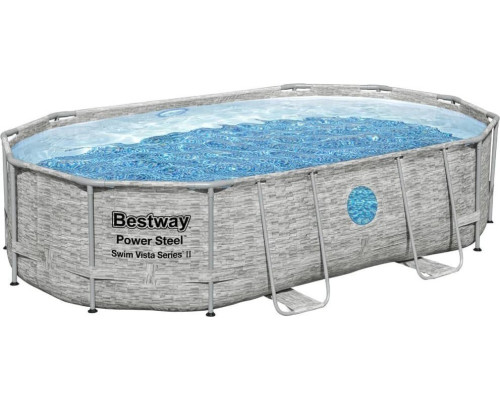Басейн каркасний овальний Bestway Power Steel 488x305x107 см, сірий Басейн каркасний овальний Bestway Power Steel 488x305x107 см, сірий