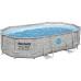 Басейн каркасний овальний Bestway Power Steel 488x305x107 см, сірий