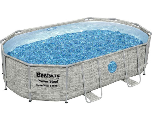 Басейн каркасний овальний Bestway Power Steel 488x305x107 см, сірий Басейн каркасний овальний Bestway Power Steel 488x305x107 см, сірий