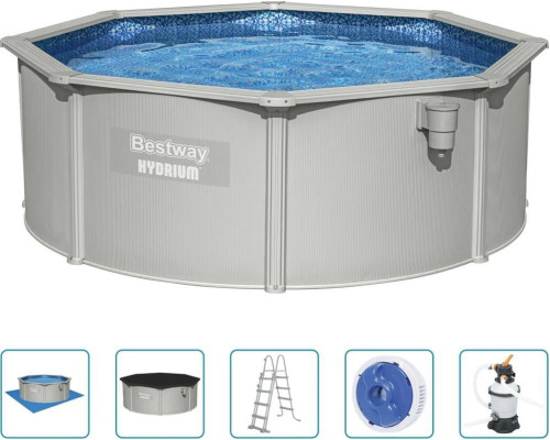 Басейн каркасний Bestway Hydrium 360x120 см - світло-сірий