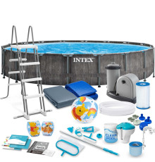 Басейн каркасний 21в1 INTEX 126744, 549 x 122 см, темно-сірий