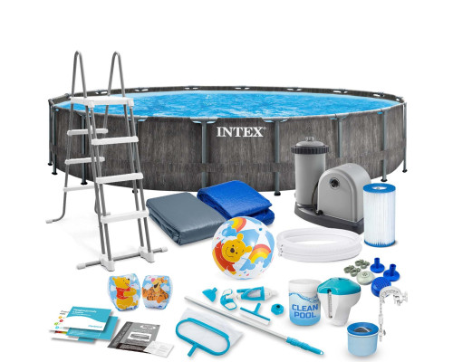 Басейн каркасний 21в1 INTEX 126744, 549 x 122 см, темно-сірий Басейн каркасний 21в1 INTEX 126744, 549 x 122 см, темно-сірий