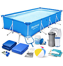 Басейн каркасний прямокутний 15в1 Bestway 56405, 400 x 211 x 81 см