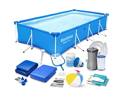 Басейн каркасний прямокутний 15в1 Bestway 56405, 400 x 211 x 81 см