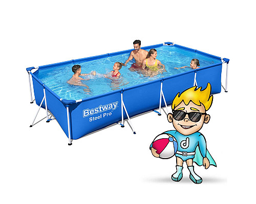 Басейн каркасний прямокутний 15в1 Bestway 56405, 400 x 211 x 81 см