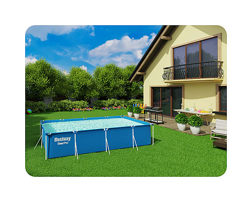 Басейн каркасний прямокутний 5в1 Bestway 56405, 400 x 211 x 81 см