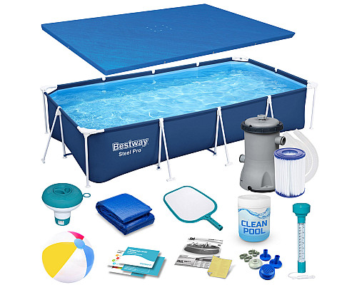 Басейн каркасний прямокутний 15в1 Bestway 56405N 400 x 211 x 81 см