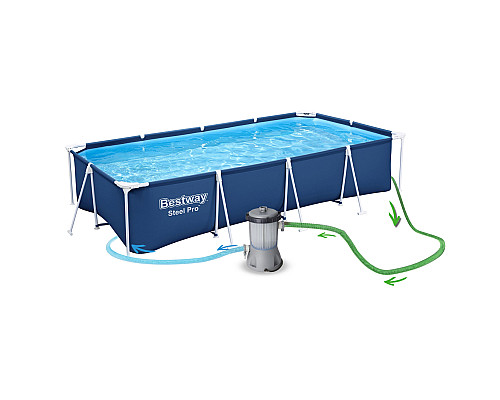 Басейн каркасний прямокутний 15в1 Bestway 56405N 400 x 211 x 81 см